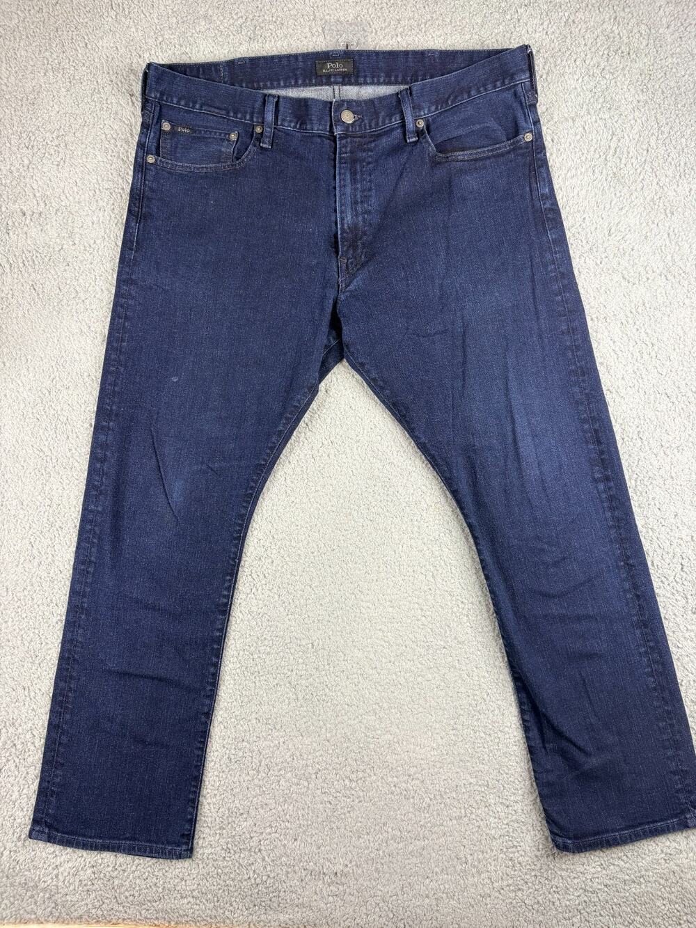 Polo Ralph Lauren Varick Slim Straight Jeans Men's 38x30 Blue Denim Dark Wash